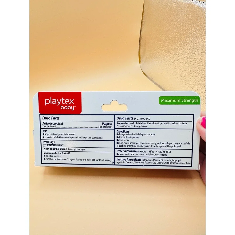 Playtex Baby Maximum Strength Diaper Rash Cream 40% Zinc Oxide 2.5oz 71g New